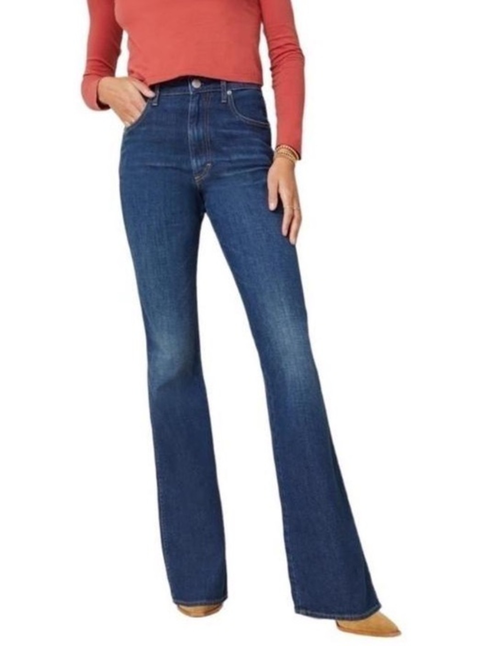 AMO Willa Slim Flare Dark Blue High-Rise Jeans SIZE 26